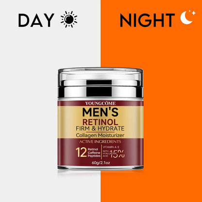 LGRAMER Men's Retinol Firming Face Cream - Hydration and Wrinkle Removal with Collagen for Glowing Skin