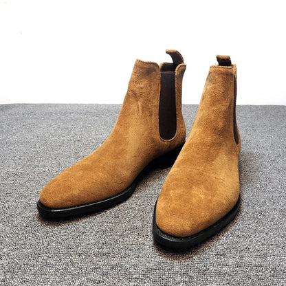Férfi Designer Chelsea Csizma Luxus Bársony - Prémium Velúr Bőr Bokacsizma