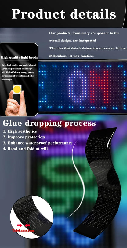RGB LED Mátrix Panel BT Autó