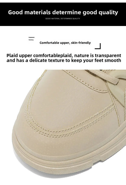 Férfi Téli Bakancs Meleg Magas Szárú - Vastag Talpú Hótaposó Cipő Khaki