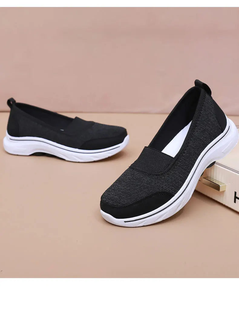Női Légáteresztő Vulkanizált Cipő Fehér - Divatos Mesh Sneaker Munkacipő