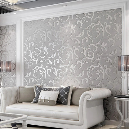 Damask Tapéta DZQCN Ezüst 3D