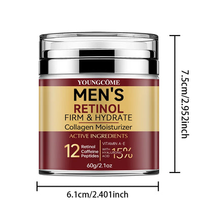 LGRAMER Men's Retinol Firming Face Cream - Hydration and Wrinkle Removal with Collagen for Glowing Skin