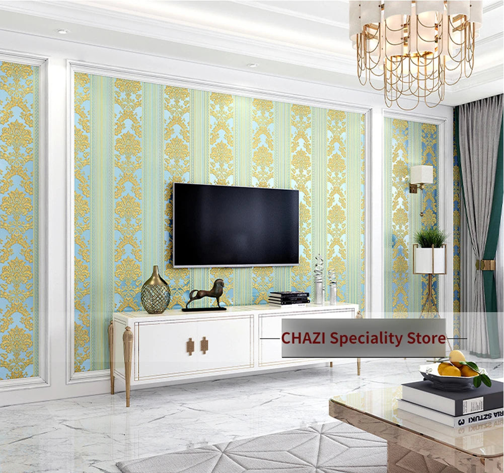 DZQCN Damask 3D Tapéta Vízálló