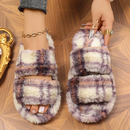 Schuhe mit flauschigem Obermaterial, bequem