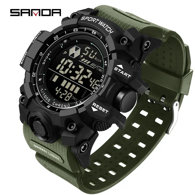 SANDA Herrenuhr, wasserdicht, LED