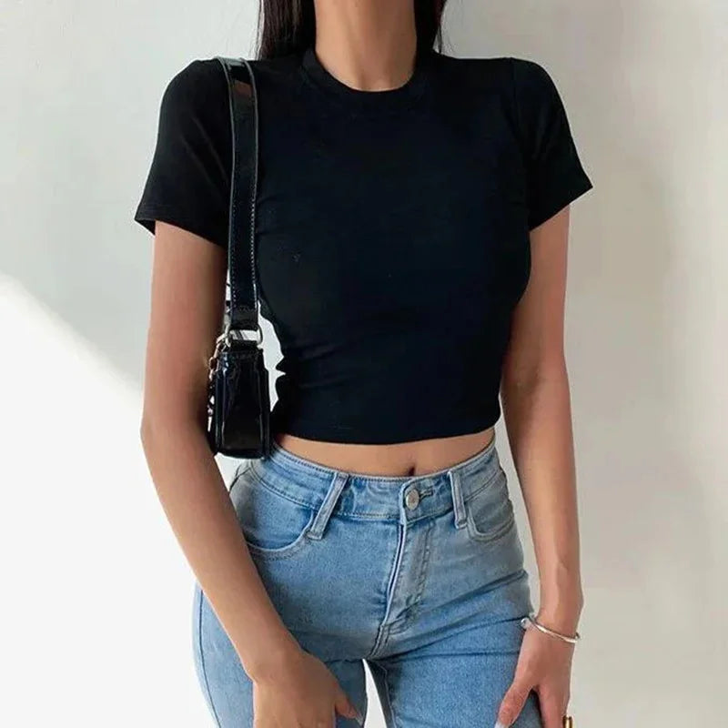 Női Crop Top Soft JEYONGZOOCN