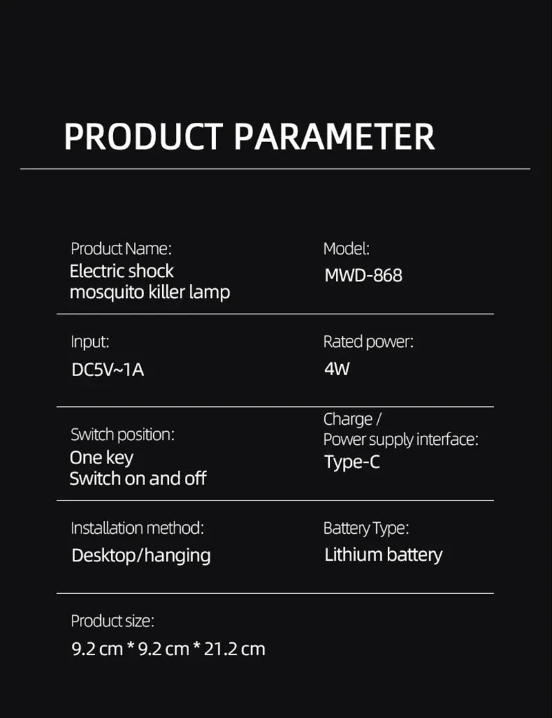 Xiaomi 360° Elektromos Szúnyogirtó Lámpa - Type-C Töltés, Hordozható, Beltéri Használat