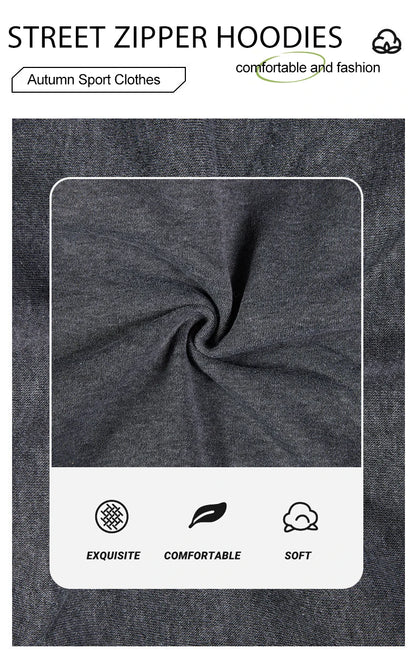 Férfi Meleg Fleece Zip Hoodie