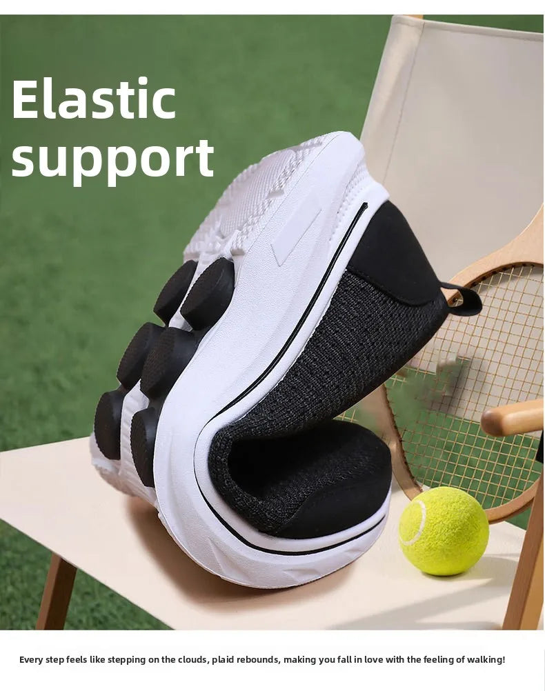 Női Légáteresztő Vulkanizált Cipő Fehér - Divatos Mesh Sneaker Munkacipő