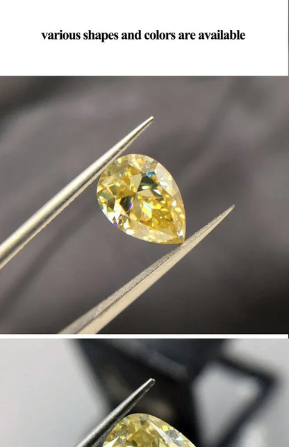 0.5-6ct Rare Colored Moissanite Loose Stone Real VVS1 Lab Grown Princess Crystal Yellow Pink Certified Heart Moissanite Diamonds - BAALAAZ