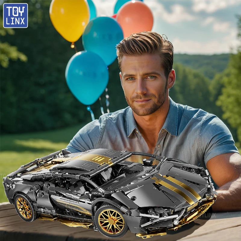 Prémium Építőkocka Szett 1280 db - 1:14 Sport Autó Modell Felnőtteknek