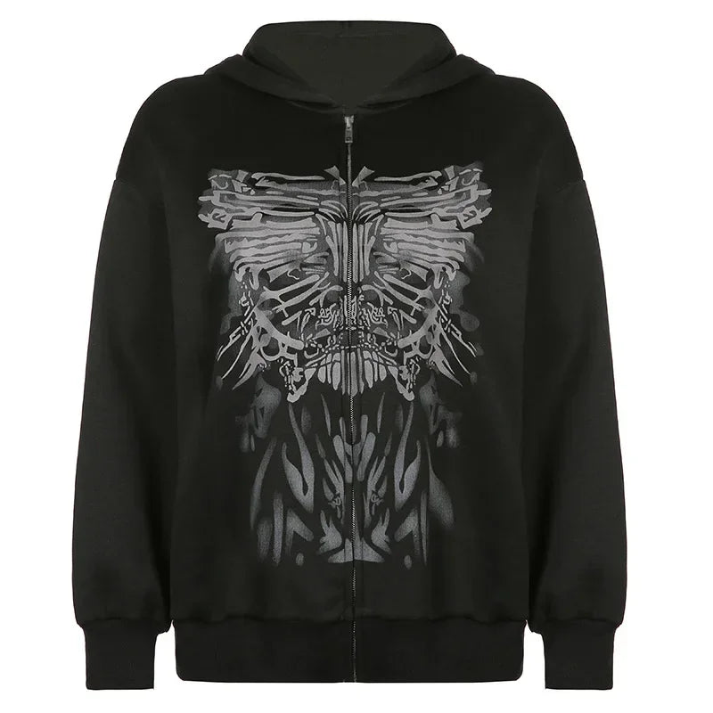 Liva Girl Gótikus Zip Hoodie
