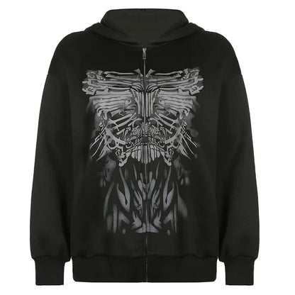 Liva Girl Gótikus Zip Hoodie