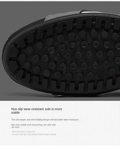 Férfi Nyári Félcipő Baotou Papucs - Divatos Lapos Talpú Bean Shoes