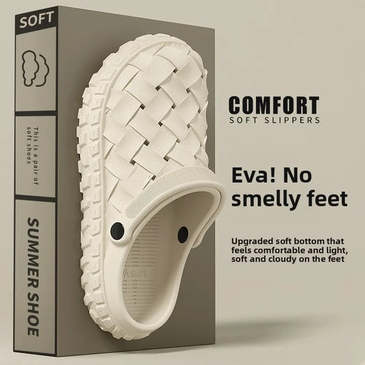 Férfi Outdoor Szandál EVA - Puha Talpú Strand Papucs Lyukacsos Design Fehér