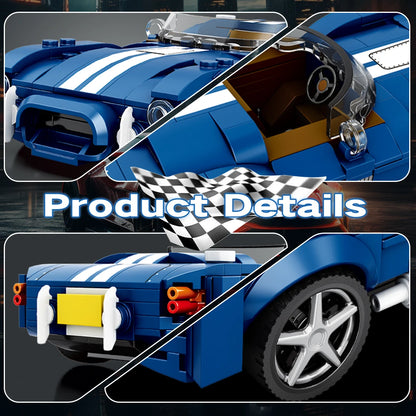 AMAZINGBLOKS 312 Pcs Kék Sport Autó Építő Készlet - Oktató Játék És Asztali Dísz Modell Gyerekeknek