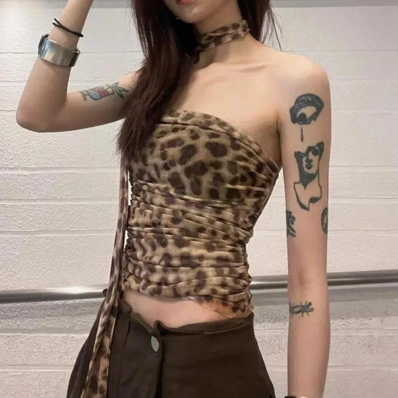 Leopard Print Crop Top JEYONG