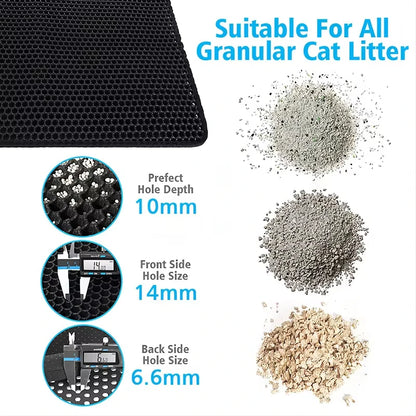 Macska Litter Mat 30x30 Cm - Vízálló Dupla Réteg Csúszásmentes és Mosható 1/2/3 Db