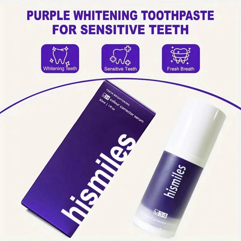 Purple Fehérítő Fogkrém Mélytisztítás Folteltávolítás - Friss Lehelet Otthoni Szájápolás 30ml