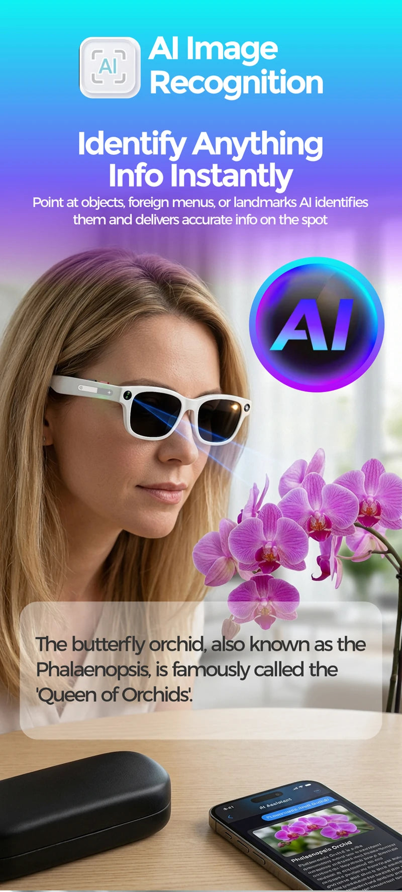 AI Okosszemüveg – 4K Kamera, Bluetooth Hívás, Valós Idejű Fordítás