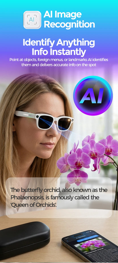 AI Okosszemüveg – 4K Kamera, Bluetooth Hívás, Valós Idejű Fordítás