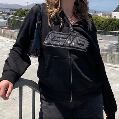 Liva Girl Gótikus Zip Hoodie