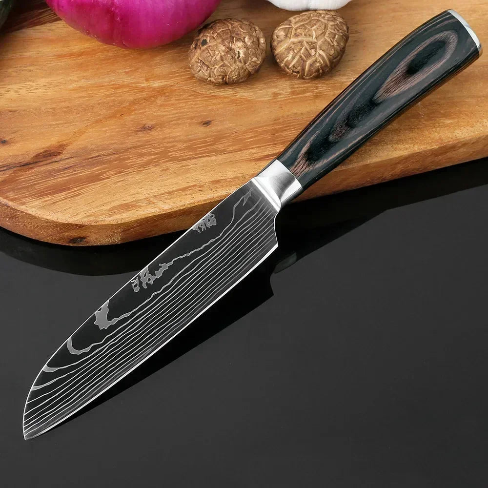 Damascus Konyhakés Éles Santoku