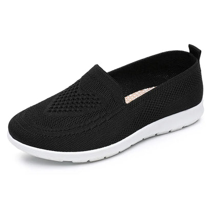 Női Slip-On Cipő - Lélegző Hálós Casual Lapos Cipő Tavaszi-Őszi Szezonra