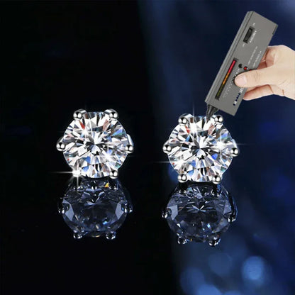 0.5-2.0ct Moissanite Studs Earrings With GRA Certificate Pass Diamond tester Pen For Men Women 925 Silver Wedding Gemstone - BAALAAZ