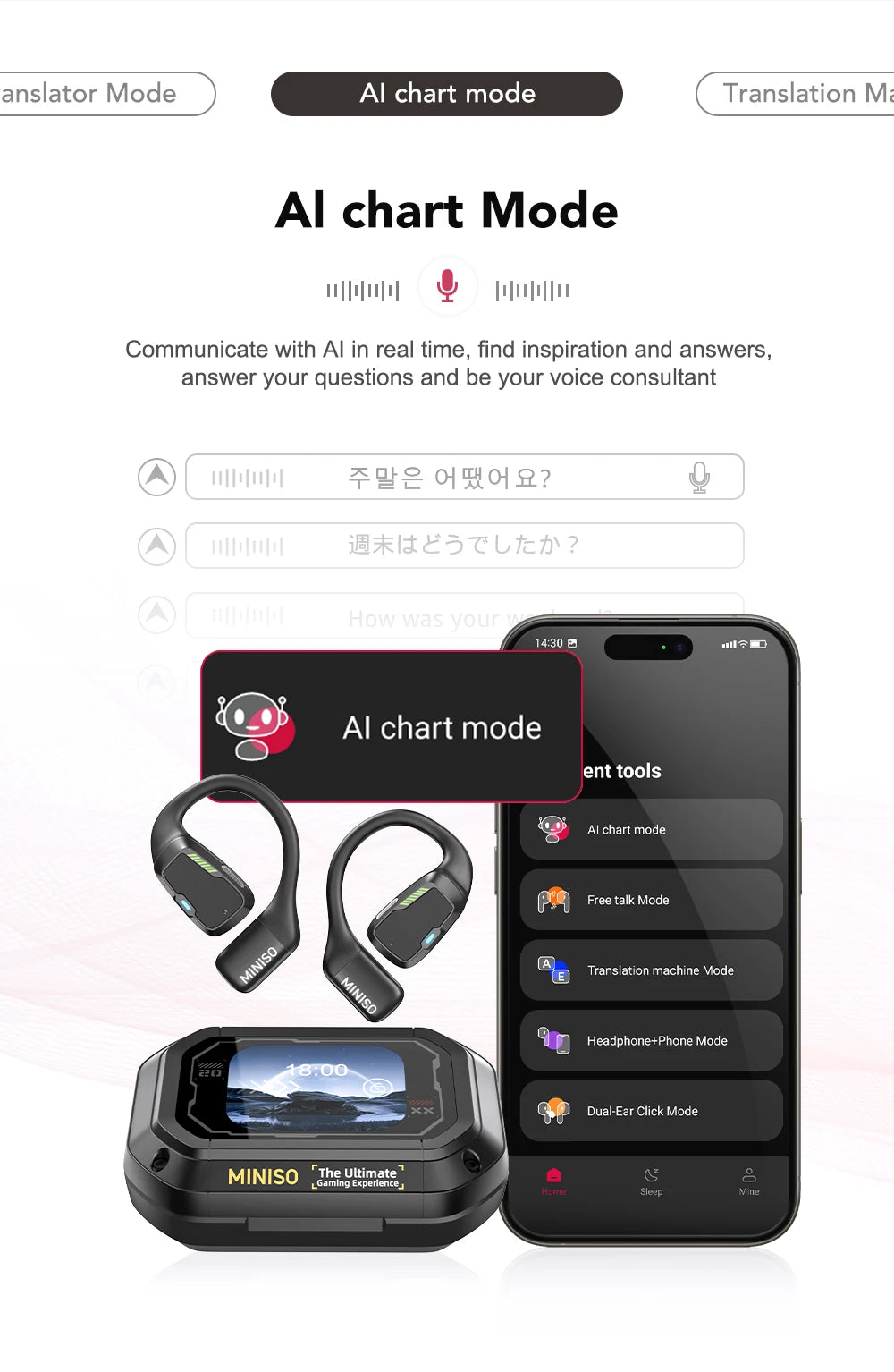 MINISO M98 AI Fülhallgató
