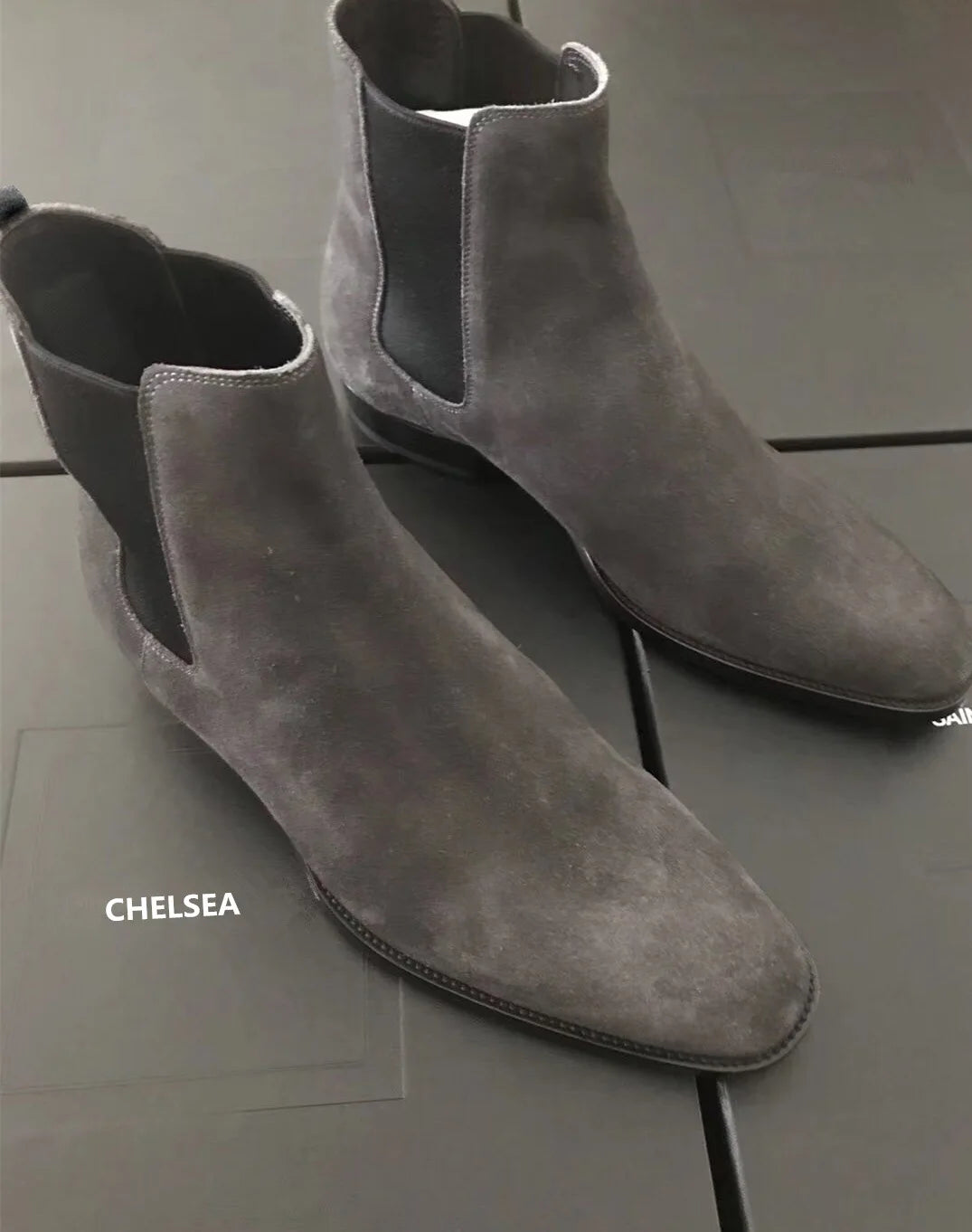 Férfi Designer Chelsea Csizma Luxus Bársony - Prémium Velúr Bőr Bokacsizma