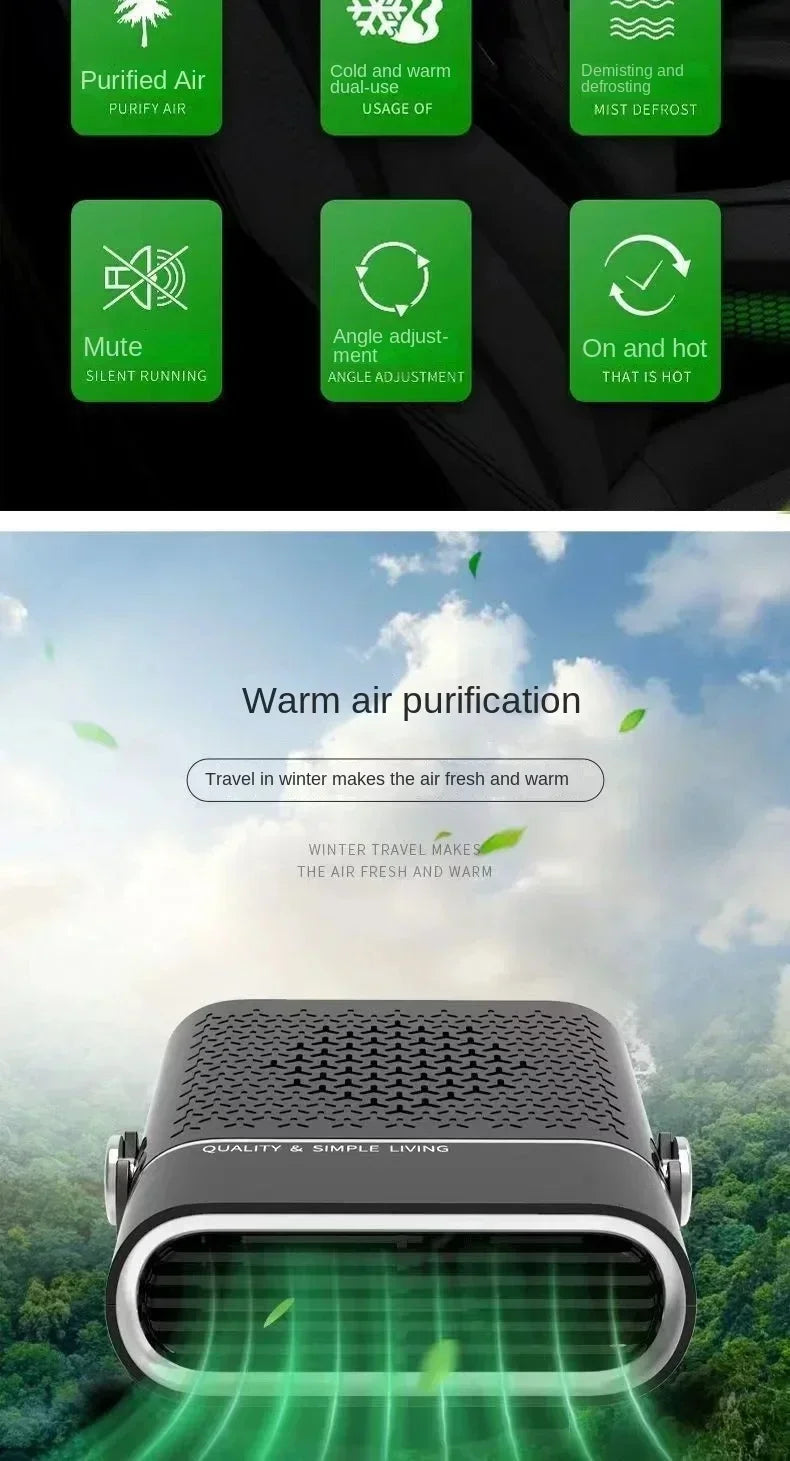 Xiaomi 24V Hordozható Autófűtő - Automatikus Páramentesítés, Gyors Melegítés, 12V/24V