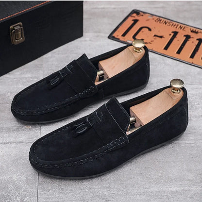 Férfi Casual Loafer - Bojtos Bőr Mokaszin Puha Talppal