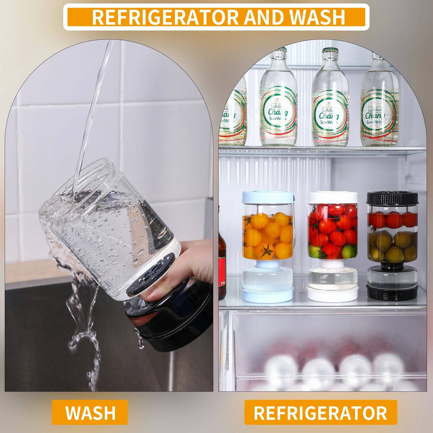 Olive Filter Glass Container