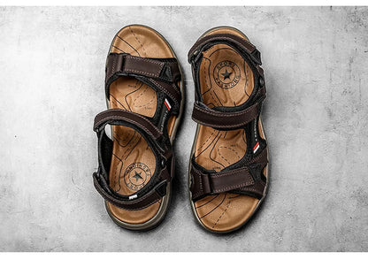 Férfi Bőr Szandál Nyári Strandpapucs - Kényelmes Outdoor Szandál
