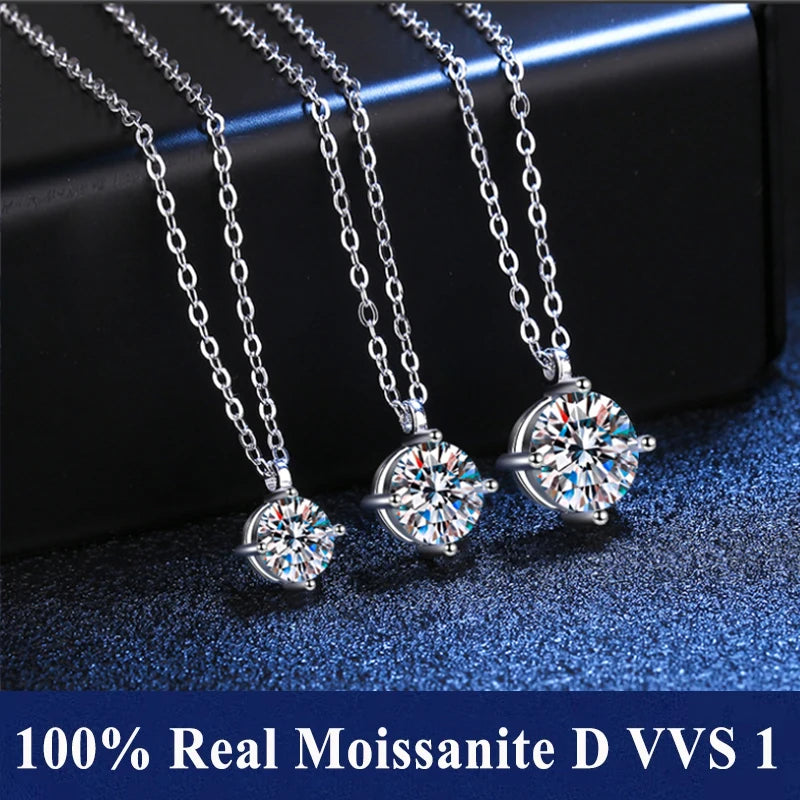 Moissanite Nyaklánc 1Ct D Szín