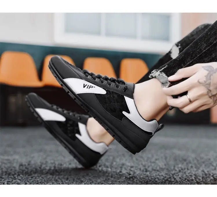 Férfi Nyári Félcipő Baotou Papucs - Divatos Lapos Talpú Bean Shoes